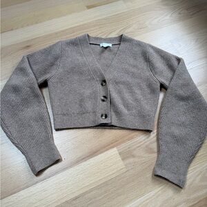 H&M Tan Button-Up Cardigan